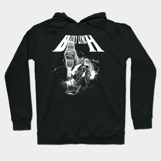 becky lynch vintage black and white Hoodie by jerrysanji